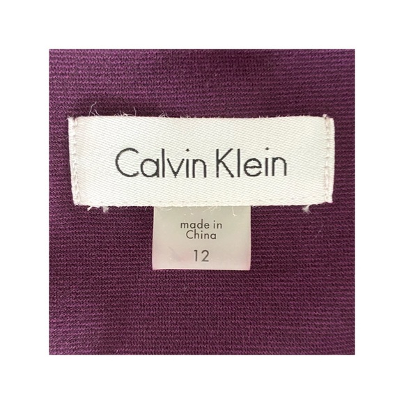 Calvin Klein Sleeveless Eggplant Gold Rivet Dress - Picture 10 of 11